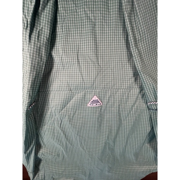 Columbia Shirt Mens XXL 2XL Green Plaid Super Tamiami Fishing Button Down Vented - Picture 9 of 9